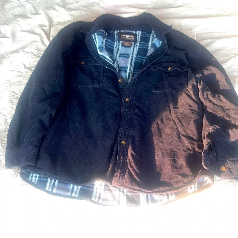 Levi's navy blue jacket with Plaid Interior XL
